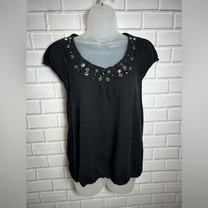 EXPRESS women short sleeve black top/size M